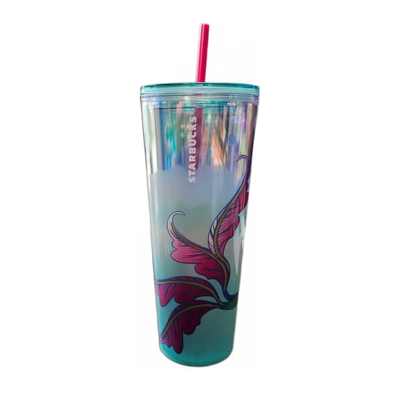 Starbucks 2024 Holiday Iridescent Holo Siren Mermaid Star Lid 24 Oz Tumbler - Picture 3 of 6